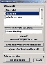 Admin dialog